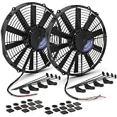 ProForm Electric Cooling Fan, 13.5" x 12.5" x 3" Plastic, 2100 CFM, 12V, 35 dB, Compatible with Radiator &amp; Transmission Coolers, Black