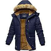 EKLENTSON Men's Winter Parka Jacket Water Repellent Windproof Sherpa Lined Jacket Thermal Warm Coat with Hood