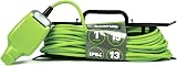 STATUS 15m Green Weatherproof Extension Lead IP54 13A Single Socket