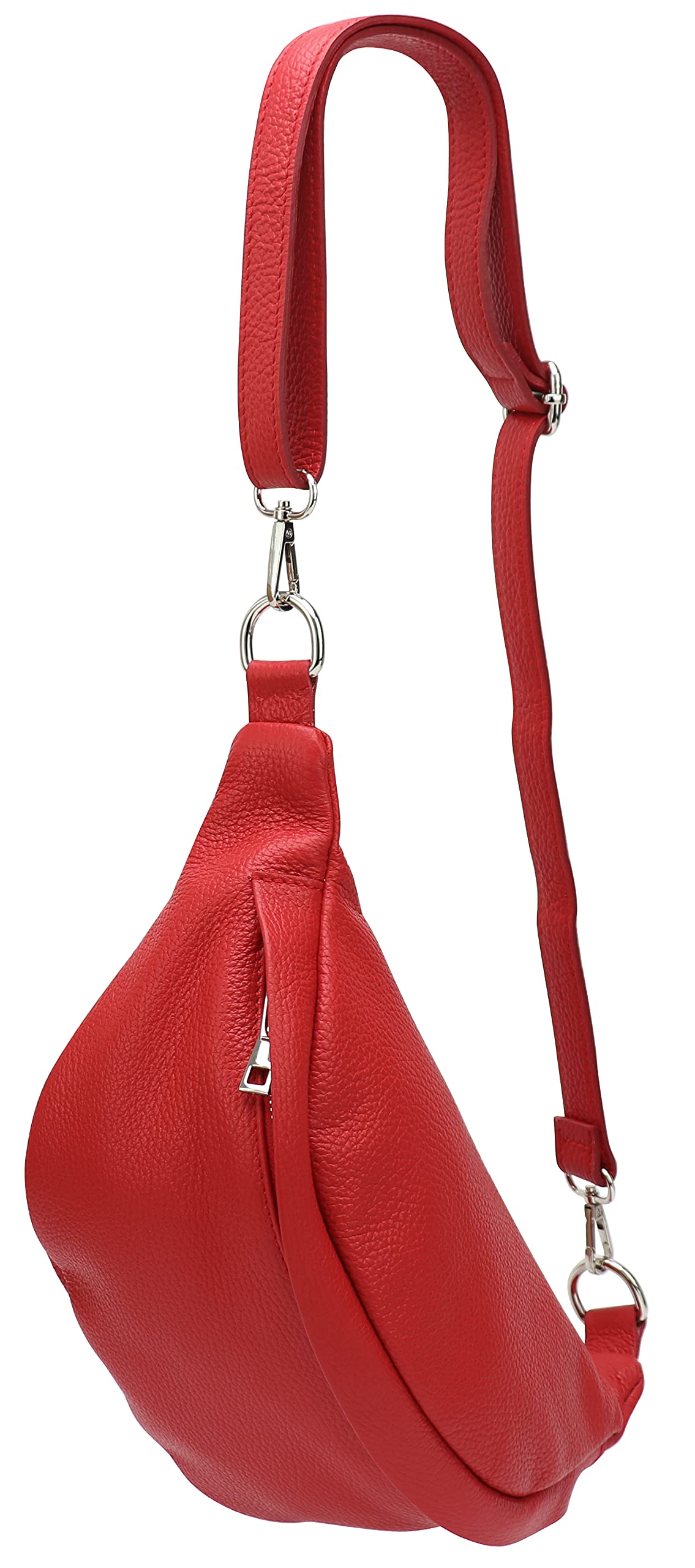 SH Leder ® Marie G528 Real Leather Waist Bag for Women Men Unisex Belt Bag for Festival Travel Bum Bag Medium Crossbody Bag Women Leather Bag 32 x 17 cm, red, M, Fashion waist bag