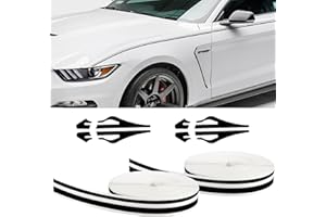 ECOCSTM Car Pinstriping Tape, Car Vinyl Tape Stripe Decal, Auto Striping Tape Emblems Trim,Car Body Side Stripe, Universal Car Decoration Accessories for Auto Home Door Instrument 2 Rolls×32 Ft (Black)
