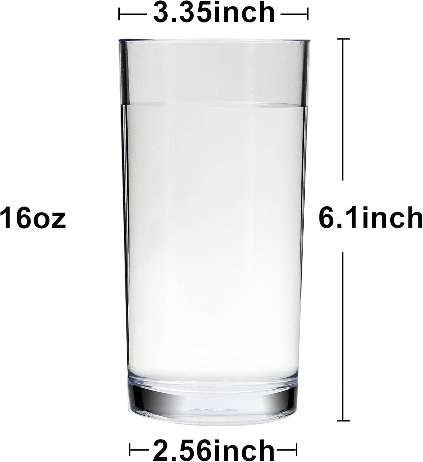 Youngever 8 Pack 500ml Plastic Water Tumbler, Set of 8, Plastic Glasses, Reusable Plastic Cups, Unbreakable Glasses - Image 3