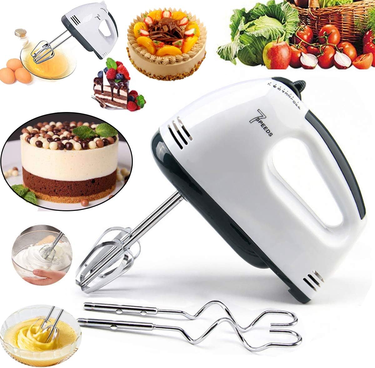 Electric Mixer, Handheld Mixer, Mixer, with 7speed Convenient Button