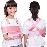 ENLUNTRA Kids Upper Extremity Sling, Breathable & Comfort Arm Sling Shoulder Immobilizer，Adjustable Arm Sling for Elbow Injury(Pink-XS)