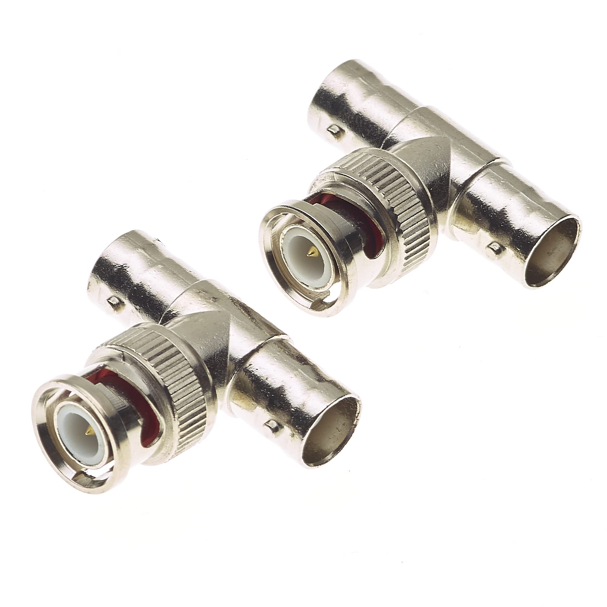 Keple BNC T Adapter - 1 Male to 2 Female Coaxial Cable Extension, Pack of 2-3 Way BNC T Splitter, Adapter for Security Camera, Coaxial Cable, HF Antenna - 2x BNC Sockets — image 1