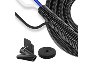 DBHXXMB-HH 1" Split Wire Loom Tubing 10 ft Cord Protector Wires Covers Flexible Polyethylene Split Loom for Automotive, Home, Office, and Industrial Applications with Easy Installation Tool Black