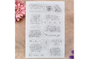 KWELLAM Words RELAX I Like You Clear Stamps for Card Making Decoration and DIY Scrapbooking