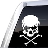 Skull and Crossbones Vinyl Decal Bumper Sticker for Cars, ATV, Notebooks, Vehicles, Boats, Computers, andCoolers 6
