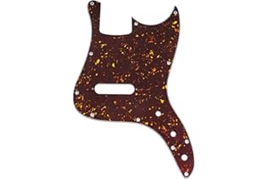 Musiclily Pro 11-Hole Bass Pickguard for Squier Sonic Bronco Bass, 4Ply Tortoise Shell