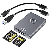 Dual-Slot CFexpress Type A & SD Card Reader, Aluminum USB-C 3.2 Gen 2 10Gbps High-Speed Memory Card Reader for Professional Photo & Video Offloading
