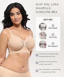SHAPELLX Wireless Comfy Bra for Womens Seamless Bra