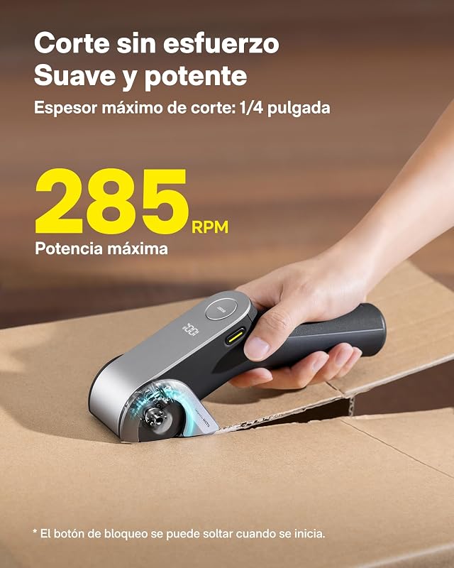 Ciseaux elétricos sem fios EdgeFlow, chapa de titânio e ecrã LED, cortador de cartão recarregável, fechadura de segurança, para cartão, alcatifa, pele, DIY