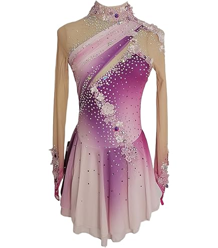 women's light pink ice skating dress LIUHUO Girls and Women Handmade Figure Skating Professional Competition Costume Long Sleeved Dress : Clothing, Shoes & Jewelry romantic and whimsical hemline African Dresses and Jumpsuits Strappy-Open-Back Long Red Faviana Fabric:Raw Silk 80 Gram