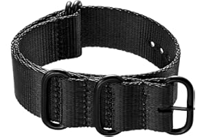 Ritche 18mm 20mm 22mm 24mm Military Ballistic Nylon Strap With Black Heavy Buckle Watch Band (Glossy Buckle), Valentine's day gifts for him or her
