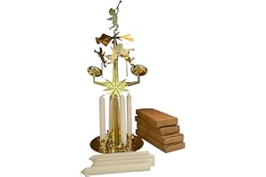 Angel Chimes The Original & Traditional Decorative Swedish Candle for Christmas - Brass Chime with 16 Candles - Carousel, Aut