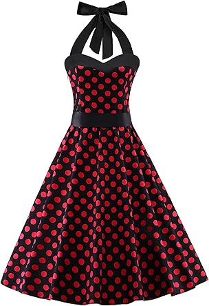 red polka dot tea dress