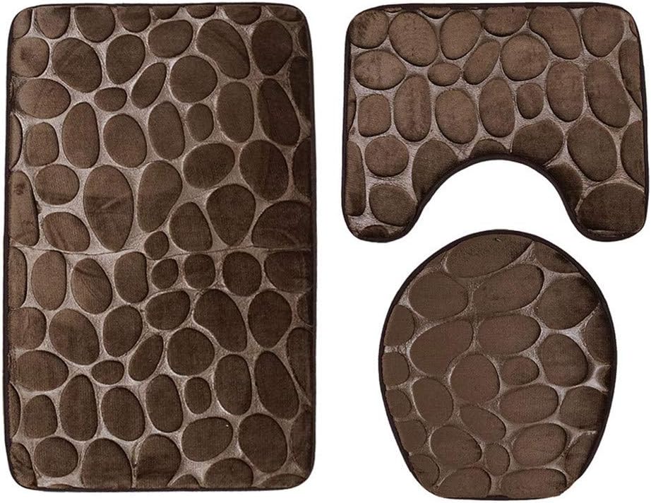 WoWer Badematte Set 3 Teilig Polyesterfaser, Badematten Set 3tlg