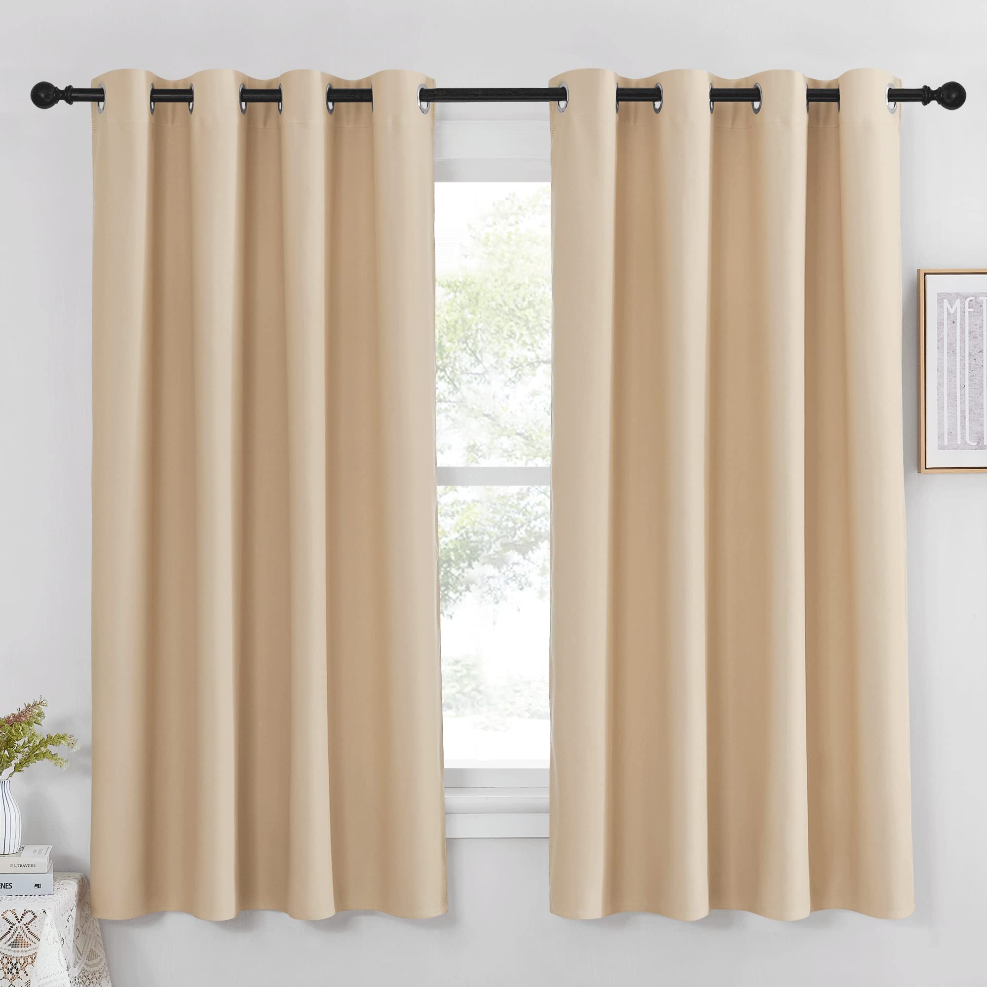 Photo 1 of NICETOWN Room Darkening Window Shade and Blind - (Biscotti Beige Color) 52x63 inches, 1 Piece