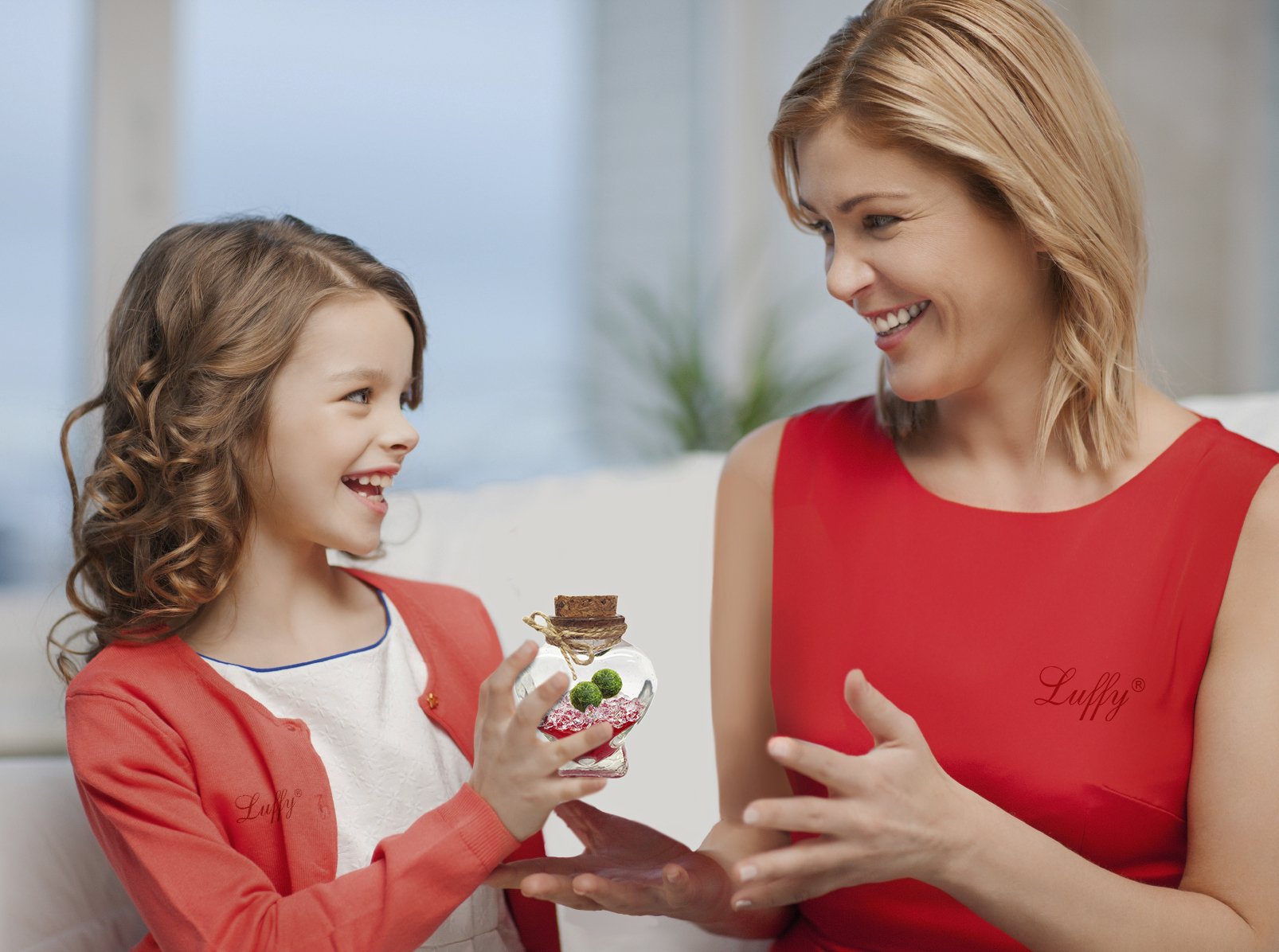 Luffy Marimo Ball Gift Set: Marimo Plant Symbolizes Love - Includes a Heart Shaped Bottle - Increase your Love with this small DIY project (packaging material included) - Perfect for someone Special
