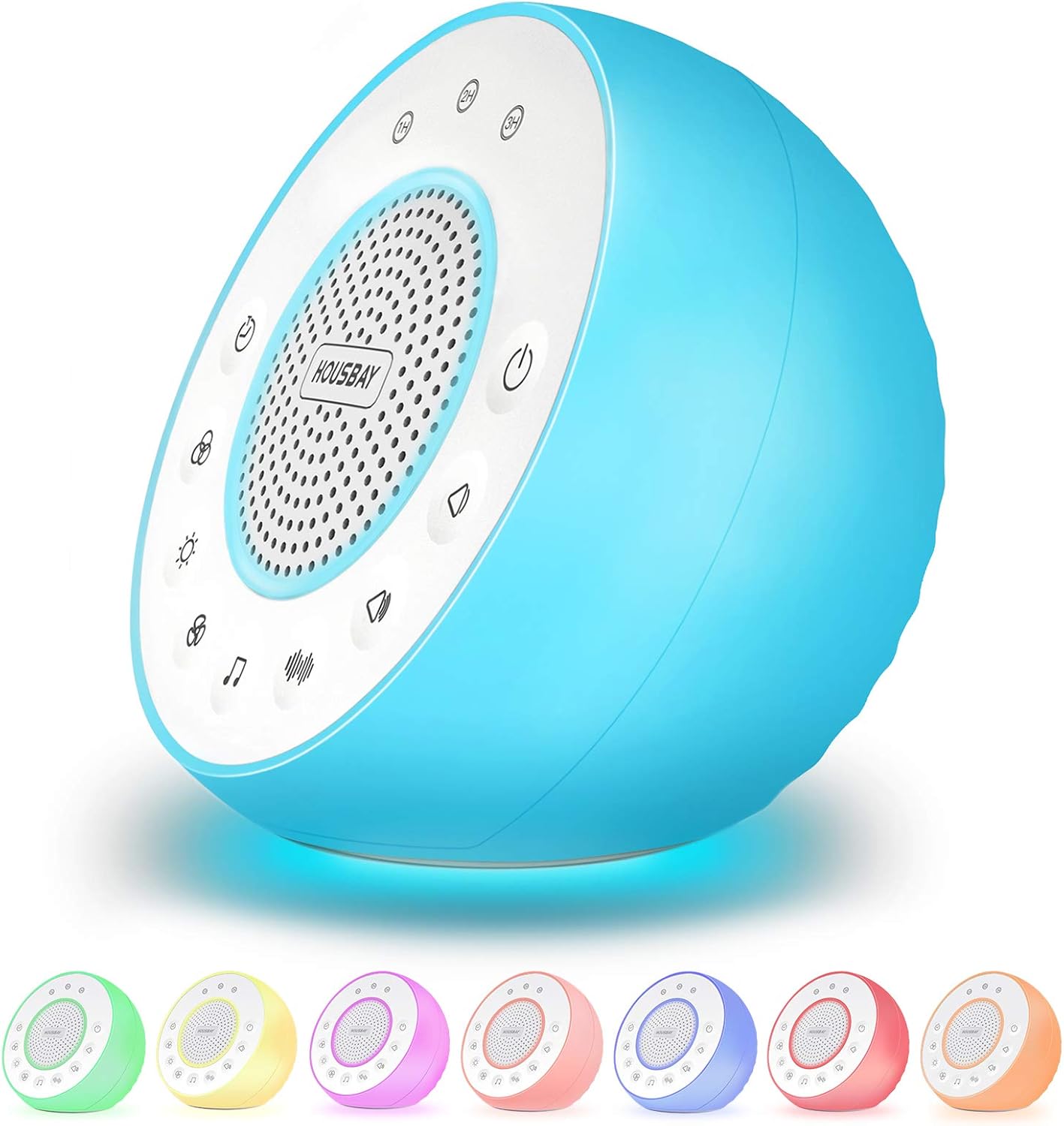 Housbay Glows White Noise Sound Machine - Night Light for Baby, Kids, 31 Soothing Sounds for Sleeping, Relaxation - Sleep Machine for Adults, Baby: Health & Personal Care