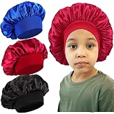 3 Pcs Kids Bonnets for Girls Toddler Bonnet for Sleeping Hair Cap for Boys | Girls Bonnets For Girls Sleeping,Silky Smooth Soft Fabric,Stay-On-Head Without Mark,Girls Boys Curly Hair,Reduce Frizz