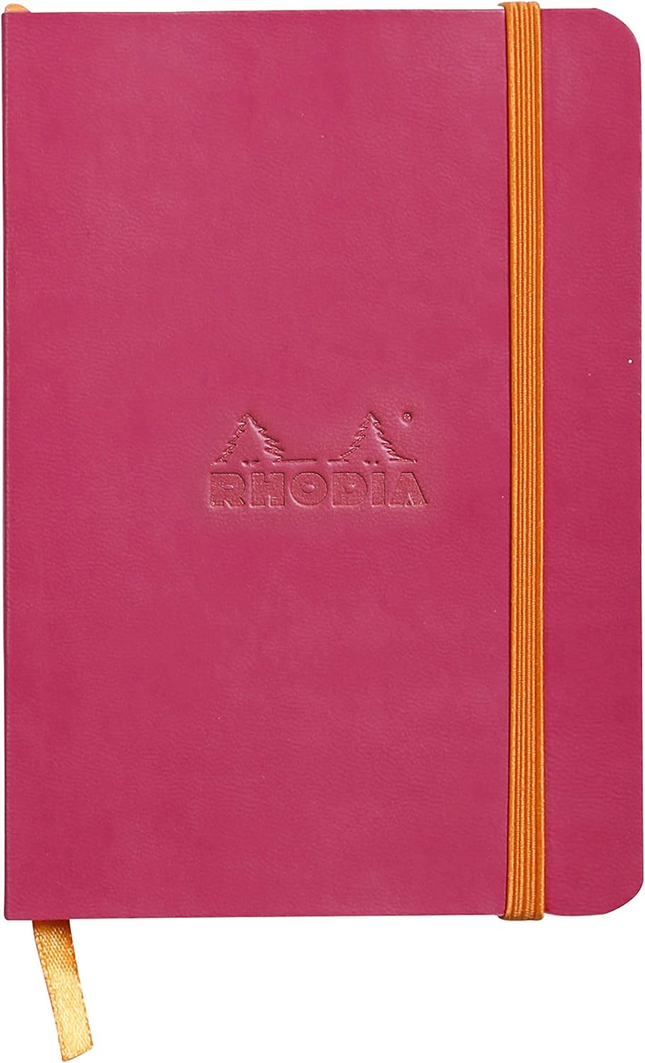 RHODIA 117312C, Raspberry Flexible Notebook, A6, Lined, 144 pages, Ivory Clairefontaine Paper 90 g/m, Bookmark