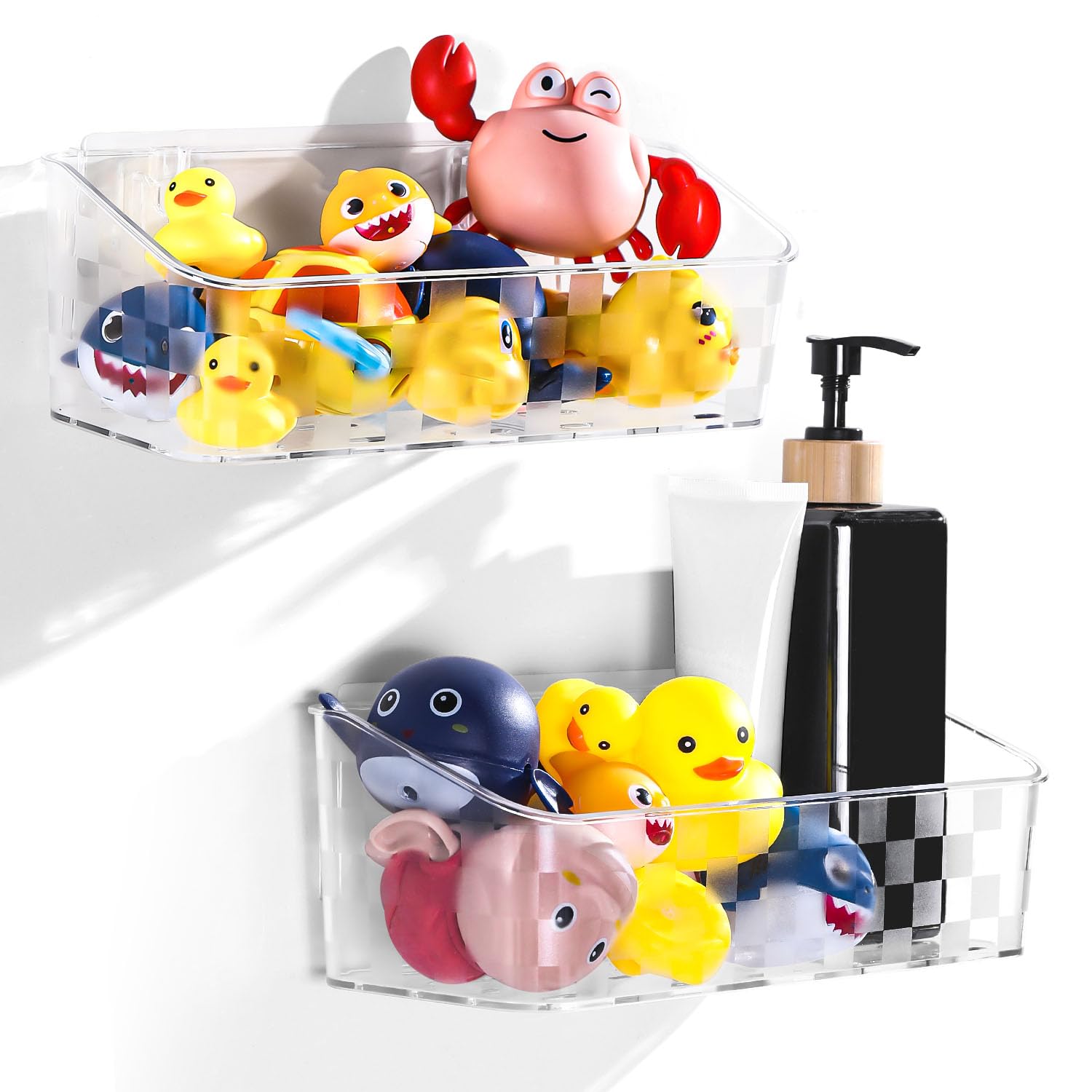 Photo 1 of ***DIRTY***
VEGEVIGI Bath Toy Storage Holder For Bathtub, Wall Mounted Shower Bath Tub Baby Toy Organizer, Hanging Clear Plastic Shower Caddy for Bathroom?2 PACK