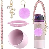 yoelike Accessories for Owala Bottle 24OZ, Silicone Boot, Handle Strap and Plush Ball Key Chain for FreeSip, Twist, and Flip