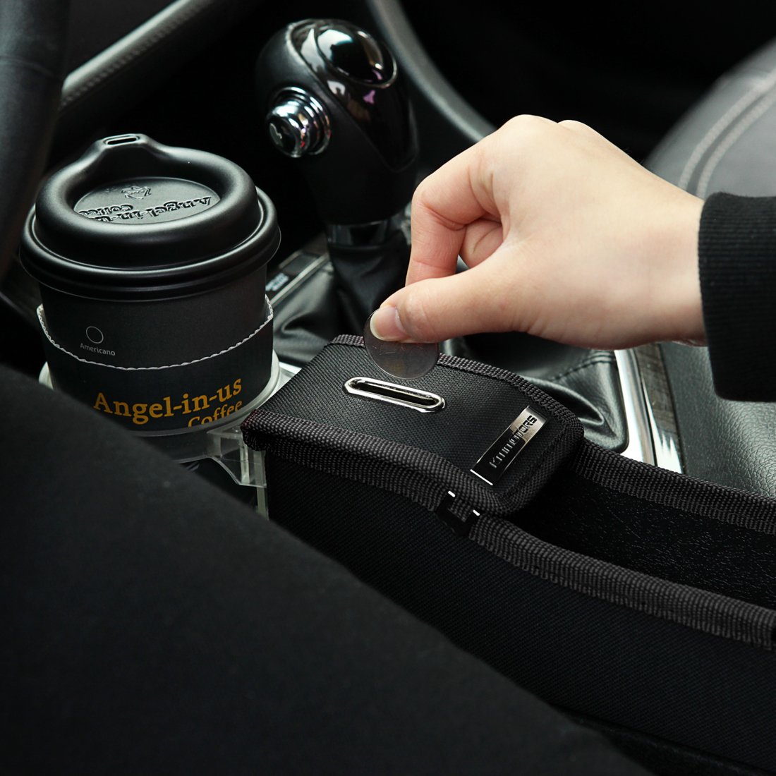 Kmmotors Coin Side Pocket Car Seat Wedge Organizer Black Driver 25 71aDLcnGilL