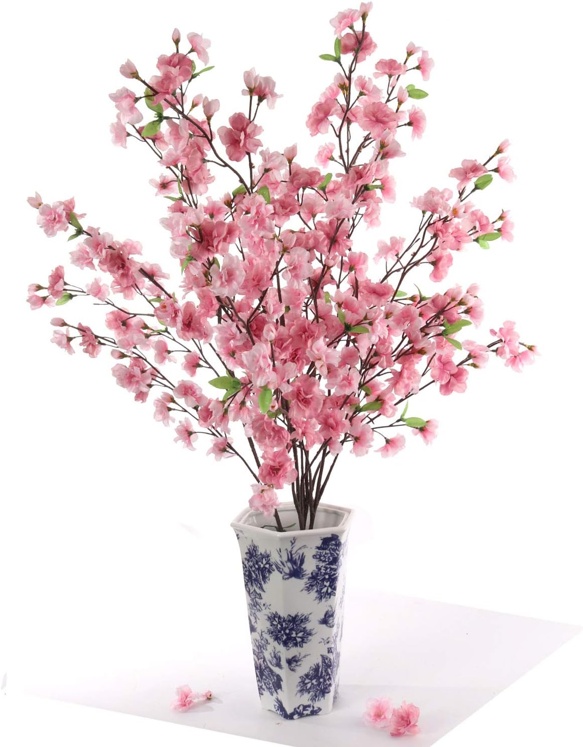 Larskilk Dark Pink Japanese Cherry Blossoms, Four 36 Inch Blossom Branches, Wedding, Party, Event, Xmas Holiday Décor, Japan's National Flower