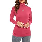Anyeager Womens Long Sleeve Turtleneck T-Shirts Casual Lightweight Slim Fit Cozy Base Layer Top