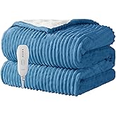 Texciting Heated Blanket Electric Throw 50”X60”-Heating Blanket with 5 Heat Settings-3 Hours Auto Off,ETL Certified,Machine Washable (Blue)