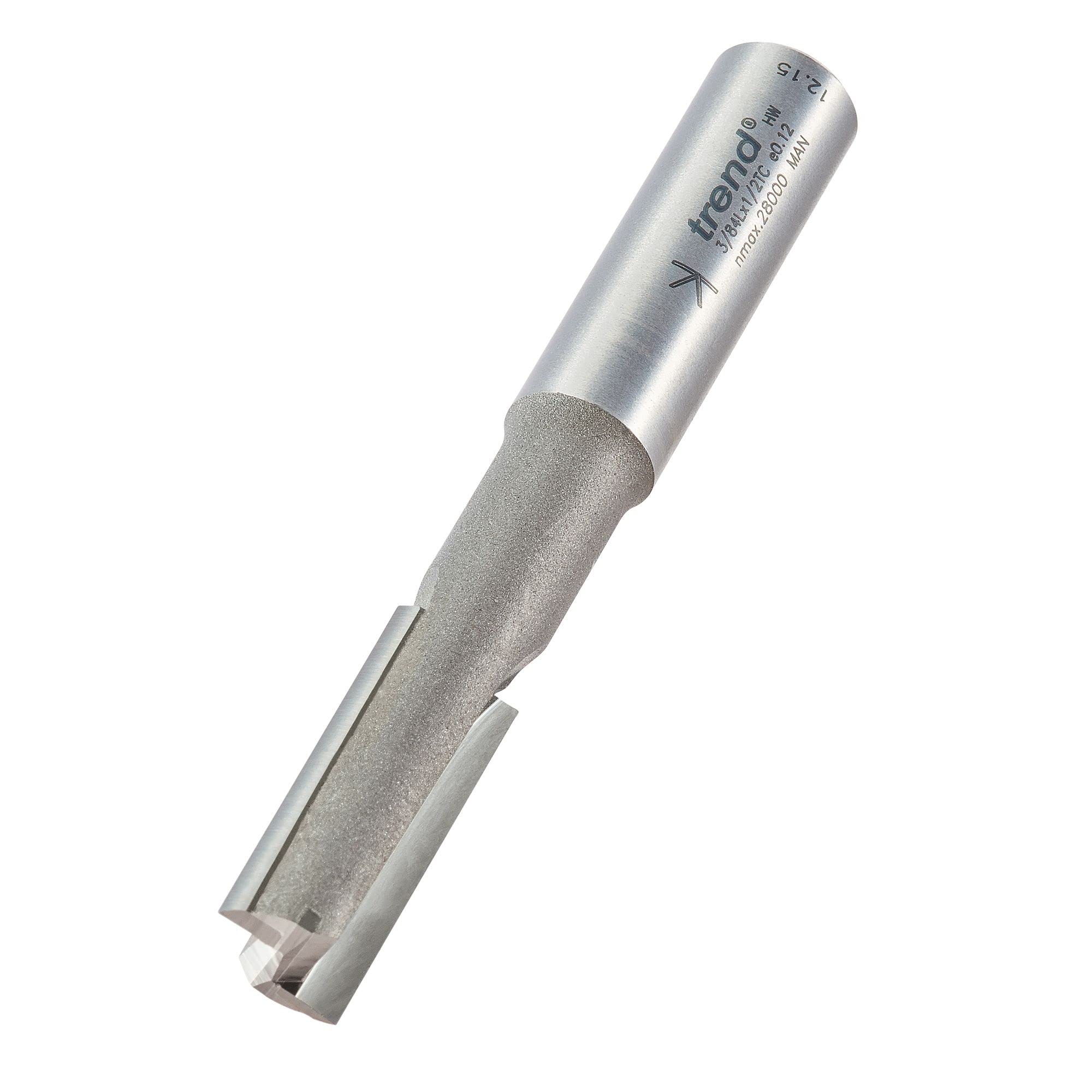 Trend Professional Two Flute Pocket Cutter, 12.7mm Diameter, 1/2 Inch Shank, 22mm Cut Length, Tungsten Carbide Tipped, 3/84LX1/2TC — image 1