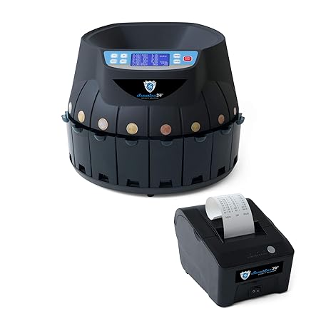 Münzzähler Euro SR1850 mit Drucker Securina24® (schwarz mit Drucker)