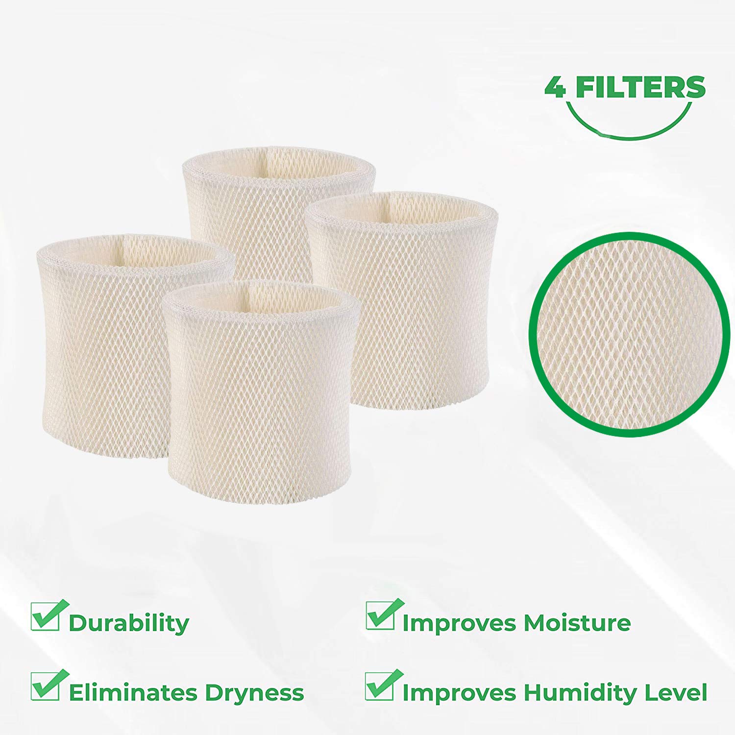 4-Pack Replacement Humidifier Wick Filter Compatible with Emerson MAF-1, Fits MA0950, MA1200, MA1201, MA09500, MA12000, MA12001, MA12010