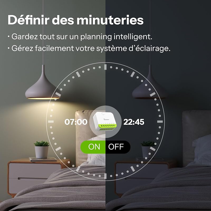 Mini Duo Interrupteur intelligent Zigbee à 2 canaux, Zigbee 3.0, charge totale 16 A, contrôle à distance via hub Zigbee, conducteur neutre nécessaire, compatible avec Alexa/Google, lot de 2