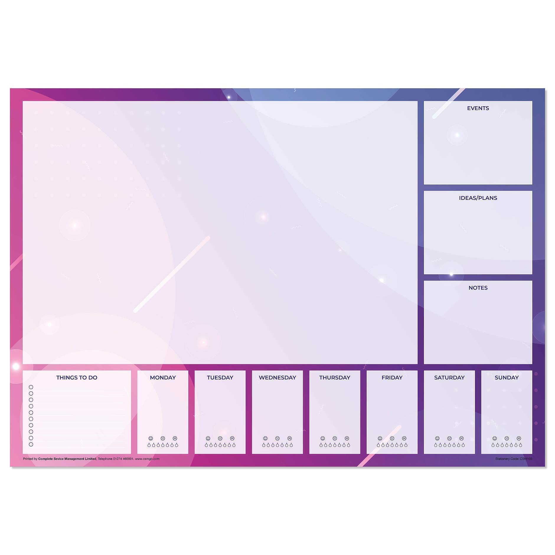A3 Desk Pad, 50 Sheets Per Pad, 90GSM, Plain, Strong Grey Backboard