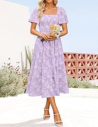 ZESICA Women‘s Summer Boho Floral Midi Dress 2025