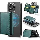 Compatible with Magsafe Wallet, Strong Magnetic,Vegan Leather,for iPhone Wallet Stand with 8 Card Slots, RFID Blocking, Compatible with iPhone 17/16/15/14/13/12 Pro Max Plus Series (Green)