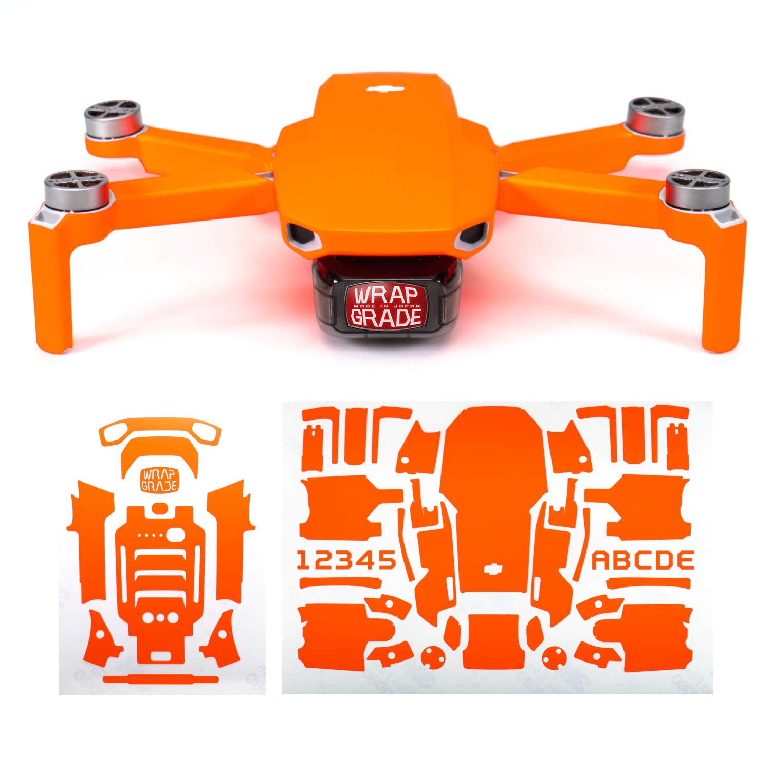 Wrapgrade Skin Sticker compatible with DJI Mavic Mini (NEON ORANGE)