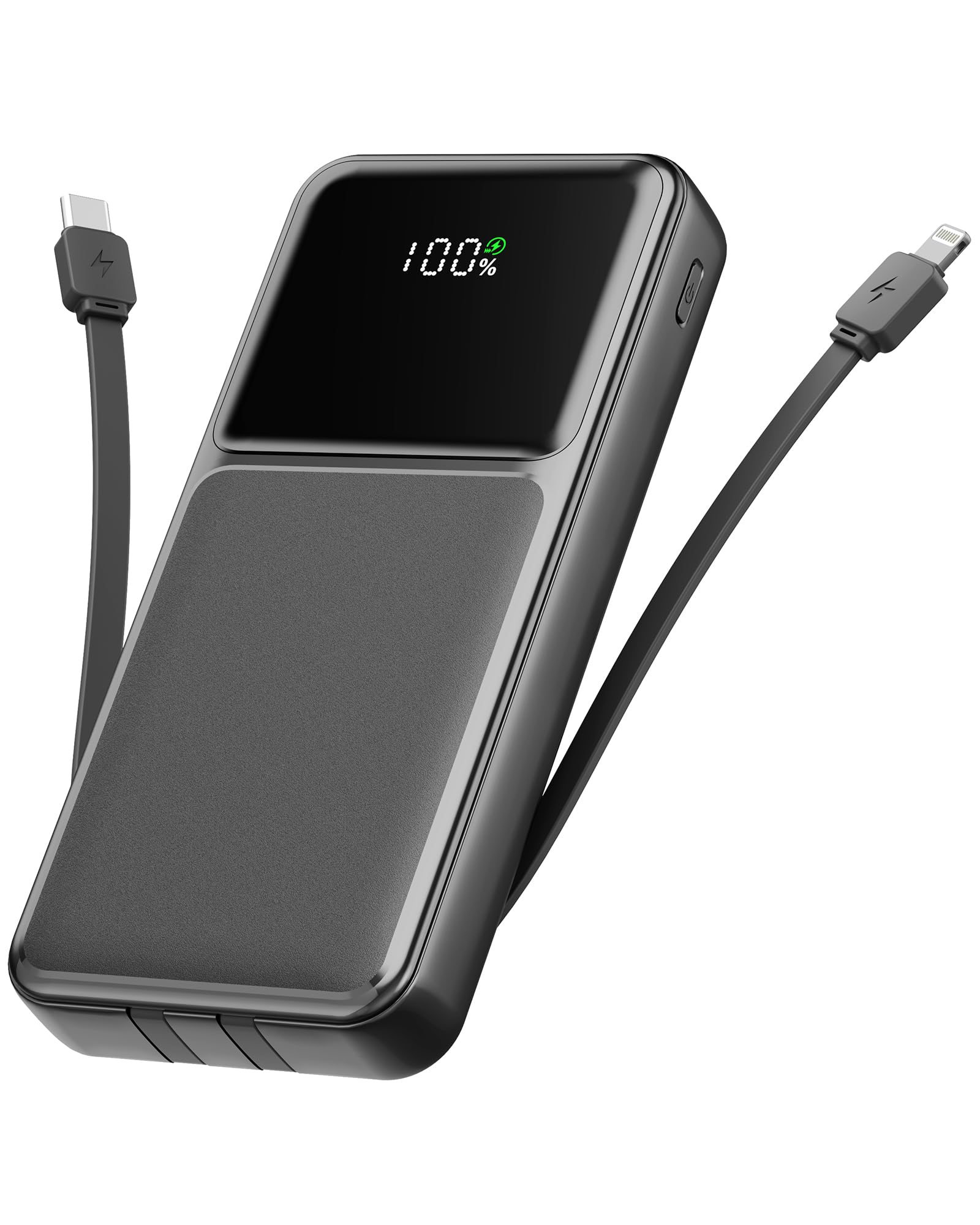 Photo 1 of 26800mAh Portable Fast Charger with Build in Cables, 22.5W Power Bank with PD 3.0+QC 4.0 LED Display, High Capacity Phone Battery Pack Tracel Essentials Compatible with iPhone Samsung Google, etc