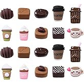 UR URLIFEHALL 50 Pcs 10 Styles Resin Coffee Cabochons Coffee Cup Beads Imitation Drink Food Resin Cabochons for Jewelry DIY Craft