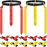 Hungdao 10/12 Players Flag Football Belts and Flags Adjustable Football Belts for Kids Teens Adults Team Training Sport Event