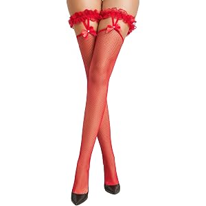 Avidlove Lace Top Thigh High Stockings Fishnet Stockings For Women | Sexy Cute Sheer Stay Up Tights, Nylon Hosiery, Perfect f