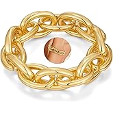 vdwv Chunky Chain Gold Bracelet for Women Chunky Gold Jewelry Thick Link Stretch Bracelets Metal Twisted Chain Statement Bracelet