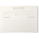 Elegant Recipe Cards, Champagne Gold, 4x6 inches | Double Sided, Thick Cardstock with Lines, Blank Kitchen Cards for Recipe Box and Binder, Bridal Shower, Wedding