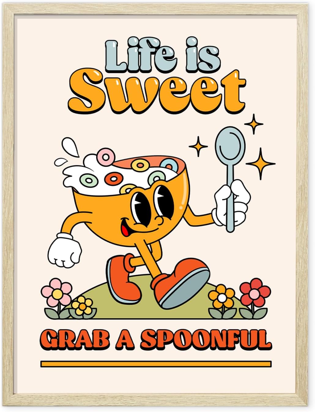 Wall Décor - Palettes and Prints Retro Wall Art for Room Aesthetic, Cute Posters, Cute Wall Decor, Retro Wall Decor, 70 Room Decor, Retro Poster for Kitchen, Bedroom, Dorm Room, Apartment (Unframed)