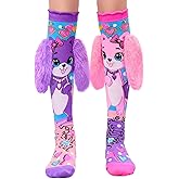 MITUN SEMI Crazy Socks for Girls Kids Knee High 3D Funny Wacky Mismatched Socks for Crazy Sock Day Novelty Gifts