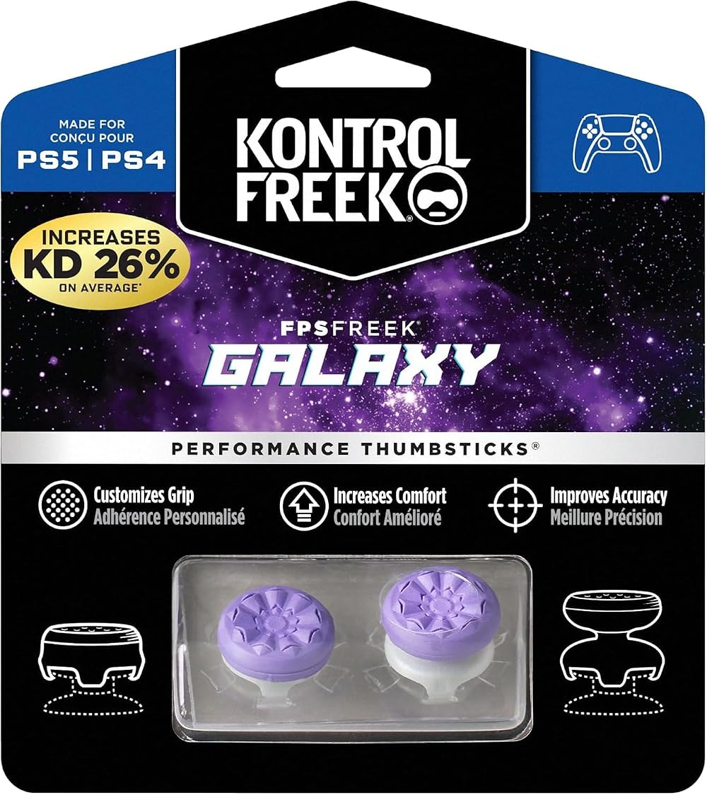 KontrolFreek Galaxy Purple FPS Freek for PS4 PS5 High & Mid Rise Twins
