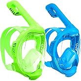 Kids Full Face Snorkel Mask, Snorkeling Gear for Kids, Kids Scuba Mask and Snorkel, Diving Mask, Snorkeling Set, 180 Degree Panoramic View Anti-Fog Anti-Leak